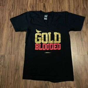 ADAPT ADVANCERS | GOLD BLOODED | SF 49ers | Graphic Tee | Small | V-Neck